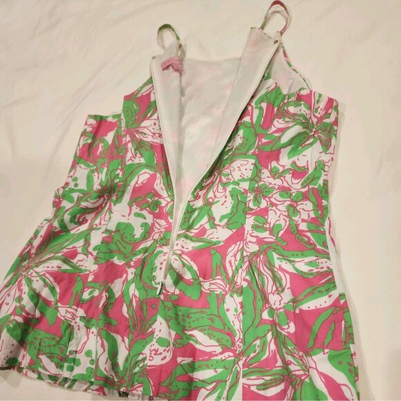 LILLY PULITZER Annabelle Floral Halter Top Tank Women's 2 Pink/Green Resortwear - Picture 9 of 10